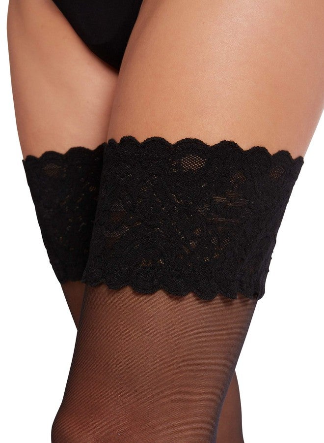 Wolford Satin Touch 20 Stay-Up For Women Black X-Small - Image 2